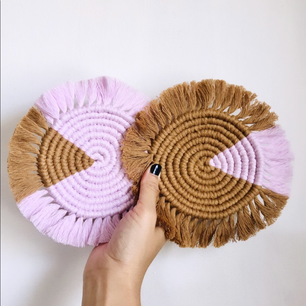 ✨HANDMADE✨ 2 macrame coasters